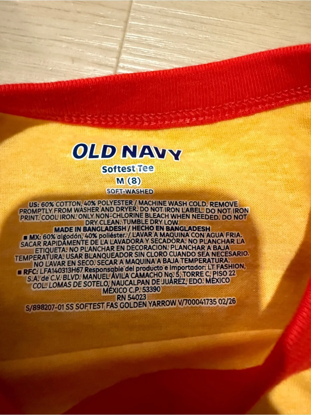 Old Navy Yellow Short Sleeve Ringer Tee with Red Trim